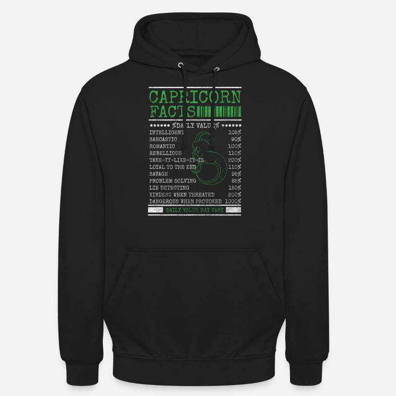 Capricorne Anniversaire - Sweat-shirt à capuche unisexe - noir