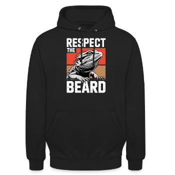 Respect the Beard! Bearded Dragon Reptile Terraristics - Unisex Hoodie - black - Front - Alina (178cm) & Michal (187cm)