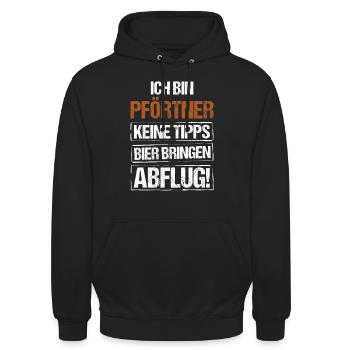 I'm a doorman - bring beer and take off - Unisex Hoodie - black - Front - Alina (178cm) & Michal (187cm)