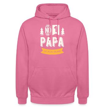 Dad number 1 - Unisex Hoodie - pink - Front - Alina (178cm) & Michal (187cm)