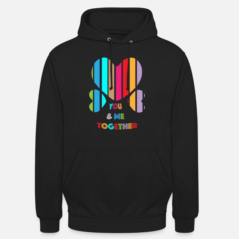 Toi et moi, ensemble - Sweat-shirt à capuche unisexe - noir