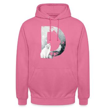 D – caractère décoratif – hiver - Sweat-shirt à capuche unisexe - rose - Devant - Alina (178cm) & Michal (187cm)