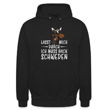 Schweden - Lasst mich durch - Unisex Hoodie - Schwarz - Vorne - Alina (178cm) & Michal (187cm)
