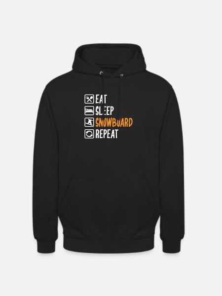 Eat Sleep Snowboard Repeat - Unisex Hoodie - Schwarz