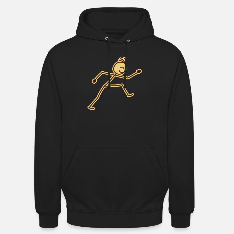 walking_stick_figure_2c - Sweat-shirt à capuche unisexe - noir