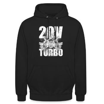 5 Zylinder 20V Turbo - Unisex Hoodie - Schwarz - Vorne - Alina (178cm) & Michal (187cm)