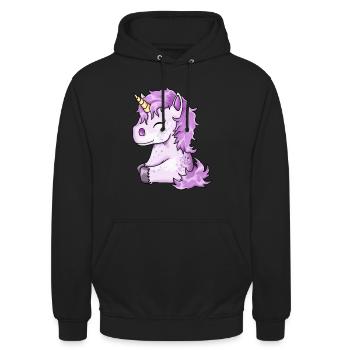 Cute pink unicorn foal - Unisex Hoodie - black - Front - Alina (178cm) & Michal (187cm)
