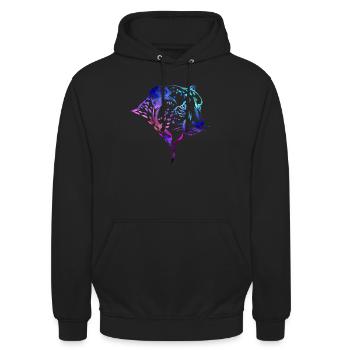 Leopard - Unisex Hoodie - Schwarz - Vorne - Alina (178cm) & Michal (187cm)