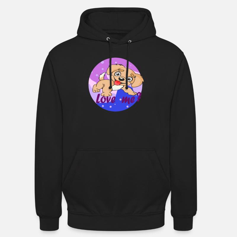 Chiot mignon - Aimez-moi - Aimez-moi! - Sweat-shirt à capuche unisexe - noir