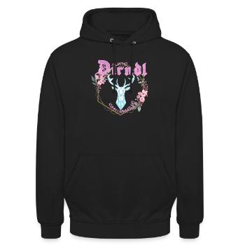 Dirndl - Unisex Hoodie - Schwarz - Vorne - Alina (178cm) & Michal (187cm)
