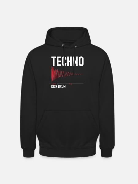 Techno - Kick Drum - Unisex Hoodie - Schwarz