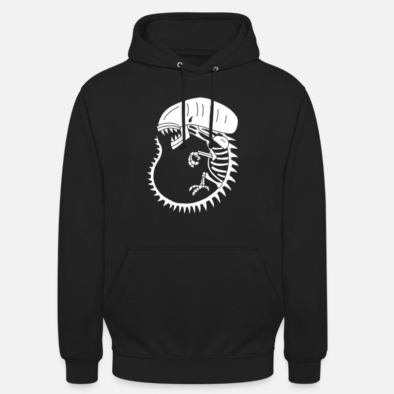White alien monster skeleton - Unisex Hoodie - black