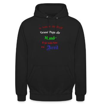 Le meilleur Grand Papa du monde - Sweat-shirt à capuche unisexe - noir - Devant - Alina (178cm) & Michal (187cm)