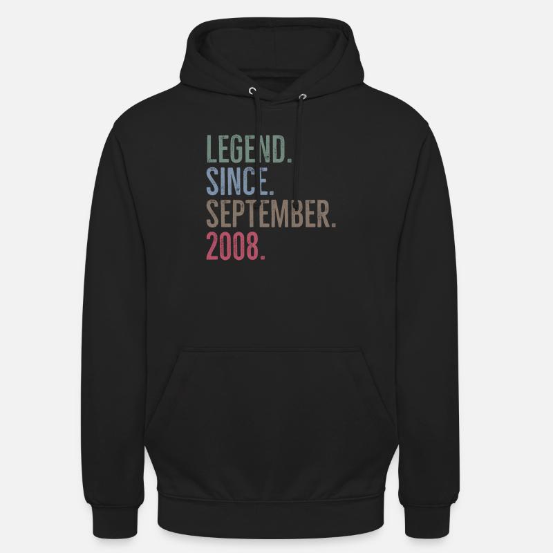 Légende depuis septembre 2008 - Sweat-shirt à capuche unisexe - noir