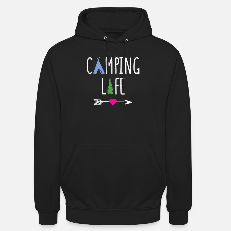 La vie en camping - Sweat-shirt à capuche unisexe - noir