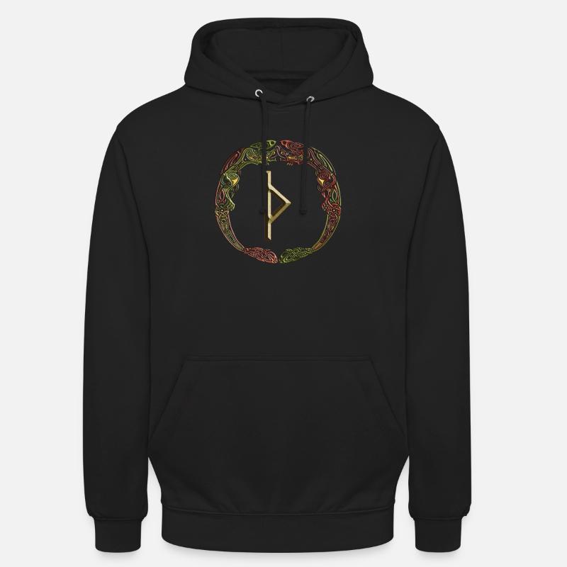 Thurisaz - Sweat-shirt à capuche unisexe - noir