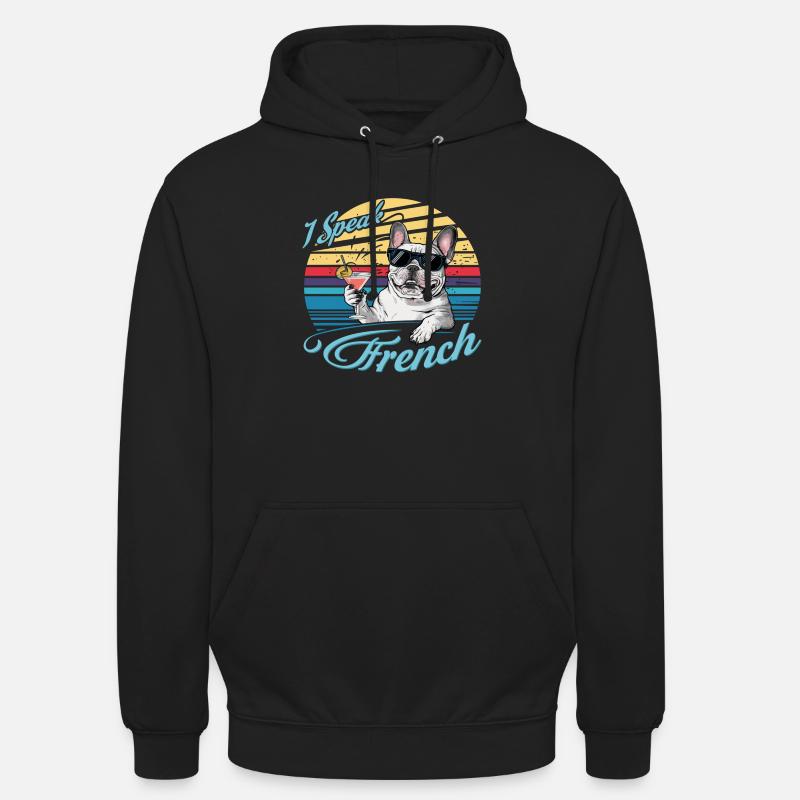 bouledogue francais - chien de compagnie - Sweat-shirt à capuche unisexe - noir