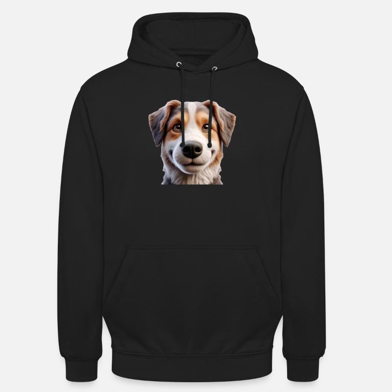 Tête de chien 3 - Sweat-shirt à capuche unisexe - noir