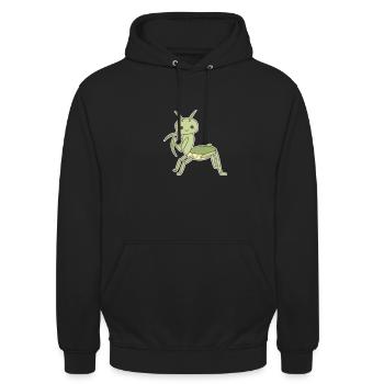 Elegante Gottesanbeterin - Unisex Hoodie - Schwarz - Vorne - Alina (178cm) & Michal (187cm)