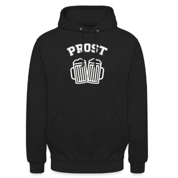 bier prost - Unisex Hoodie - Schwarz - Vorne - Alina (178cm) & Michal (187cm)