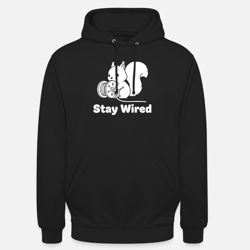 Écureuil Reste Câblé - Sweat-shirt à capuche unisexe - noir