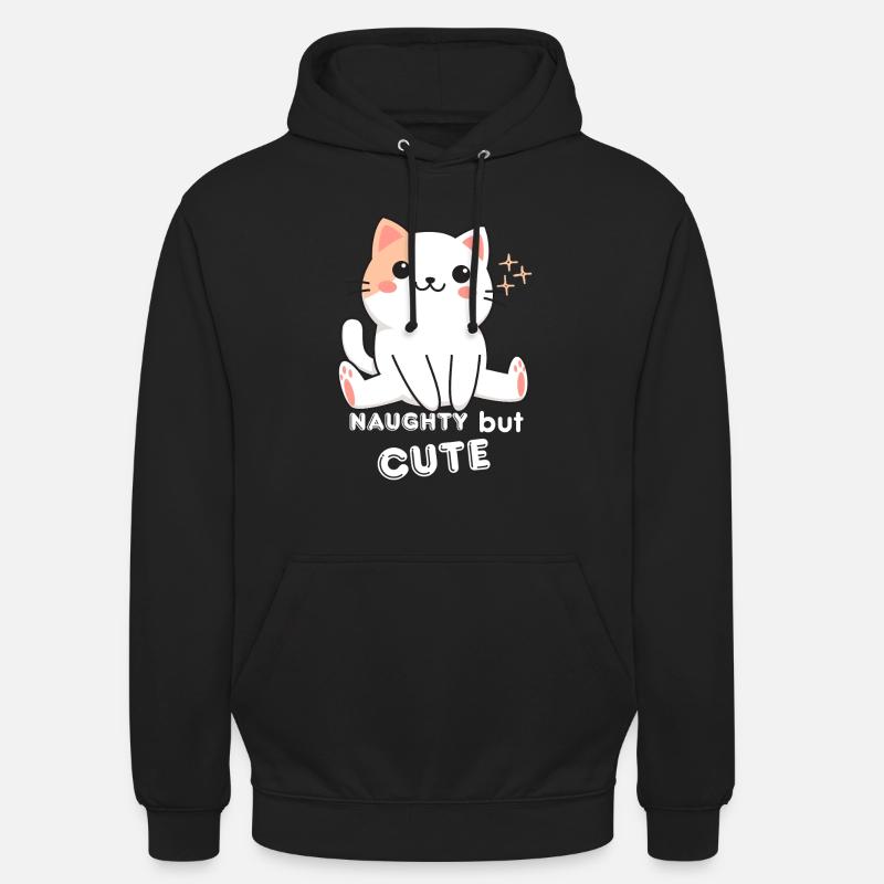 Chat Espiègle et Mignon - Sweat-shirt à capuche unisexe - noir