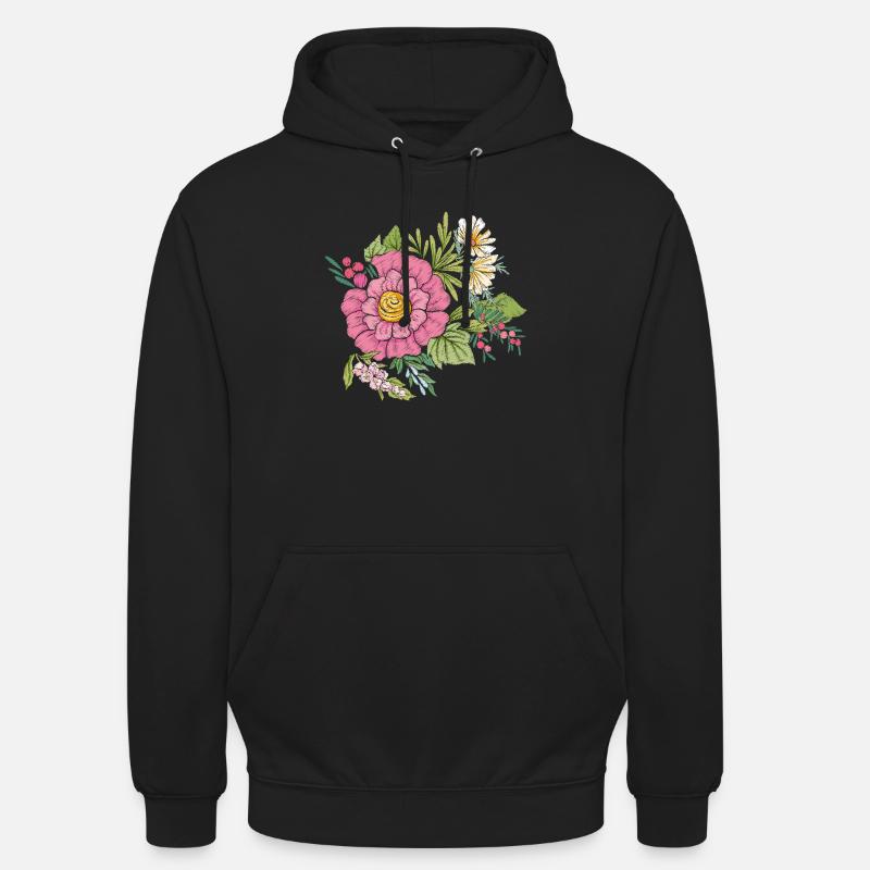 Image de fleur - Sweat-shirt à capuche unisexe - noir