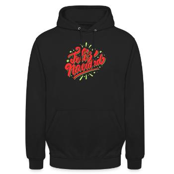 Frohe Weihnachten - Unisex Hoodie - Schwarz - Vorne - Alina (178cm) & Michal (187cm)