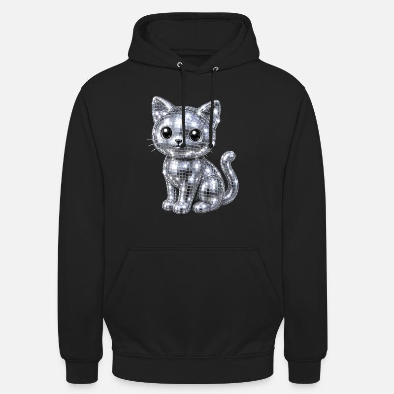 Katze Disco Glitzer - Unisex Hoodie - Schwarz