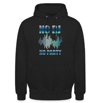 No DJ no party t-shirt electronic music party - Unisex Hoodie - black - Front - Alina (178cm) & Michal (187cm)