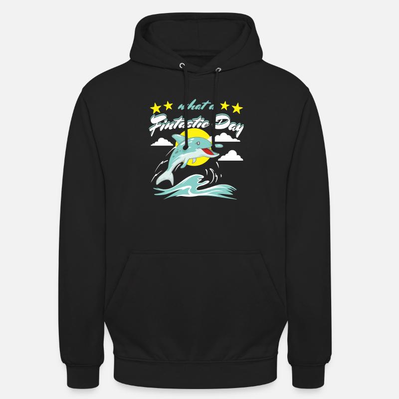Fintastic dolphin - Unisex Hoodie - black