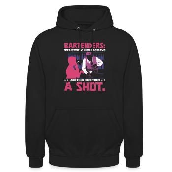 Pour shots - Unisex Hoodie - black - Front - Alina (178cm) & Michal (187cm)