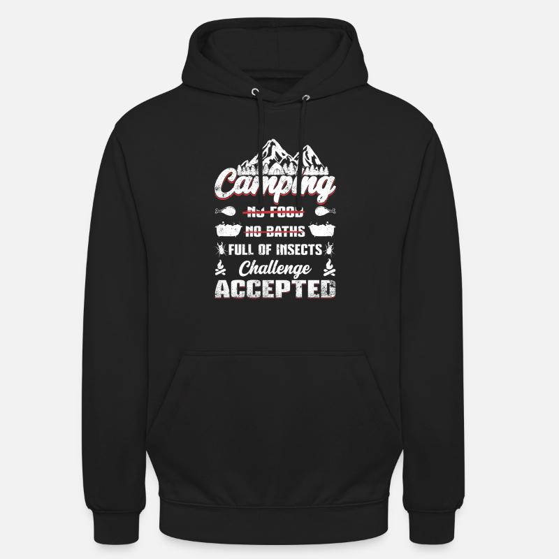 Défi de camping accepté - Sweat-shirt à capuche unisexe - noir