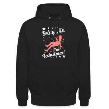 Sichern Sie mich, ich bin fabelhaft! - Unisex Hoodie - Schwarz - Vorne - Alina (178cm) & Michal (187cm)