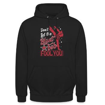 don't let the blunt bob fool you - Unisex Hoodie - black - Front - Alina (178cm) & Michal (187cm)