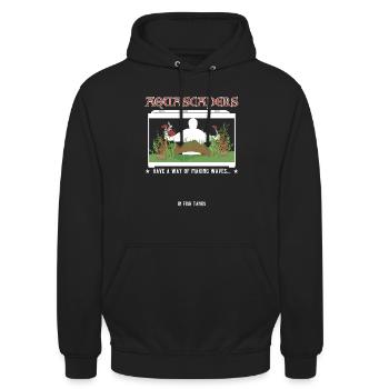 haben eine Art, Wellen zu schlagen... in Aquarien - Unisex Hoodie - Schwarz - Vorne - Alina (178cm) & Michal (187cm)
