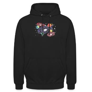 Star gazing - Unisex Hoodie - black - Front - Alina (178cm) & Michal (187cm)