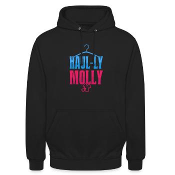 Thrift Shopper Haul-ly Molly Thrift Store - Unisex Hoodie - Schwarz - Vorne - Alina (178cm) & Michal (187cm)