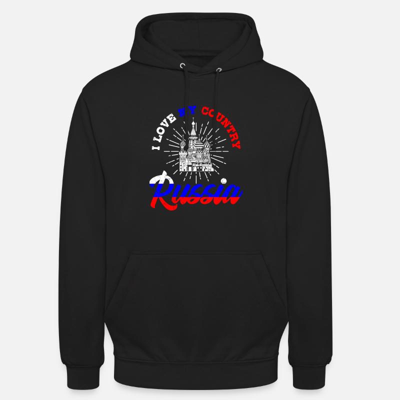 Russie Russie - Sweat-shirt à capuche unisexe - noir