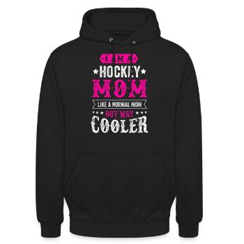 HOCKEY MOM Eishockey Mutter Mama Frau Geschenk - Unisex Hoodie - Schwarz - Vorne - Alina (178cm) & Michal (187cm)