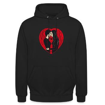 Embrace of Hearts - Unisex Hoodie - black - Front - Alina (178cm) & Michal (187cm)