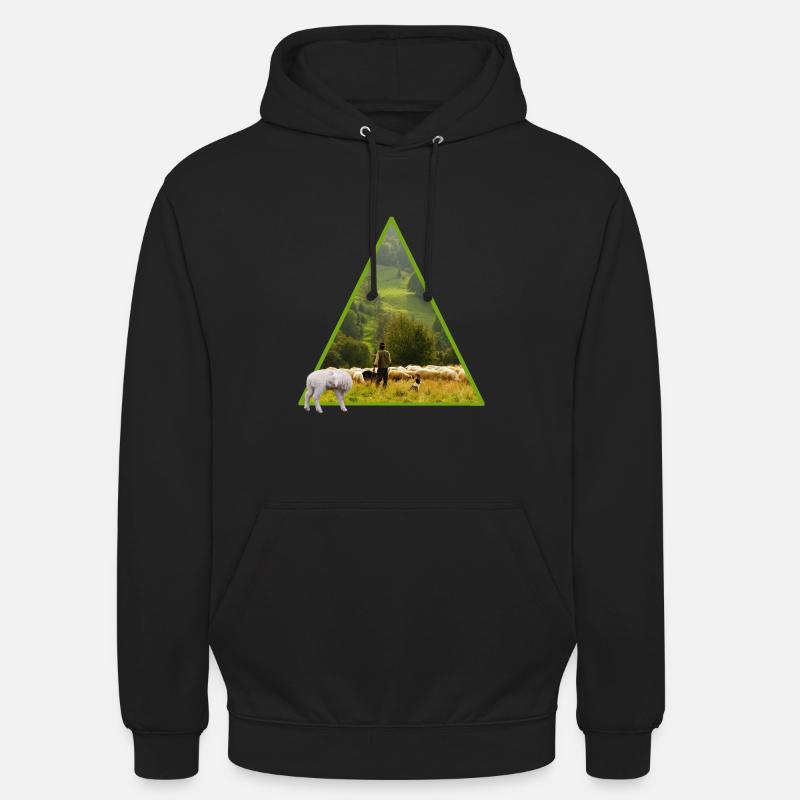 schaf mit schäfer - Unisex Hoodie - Schwarz