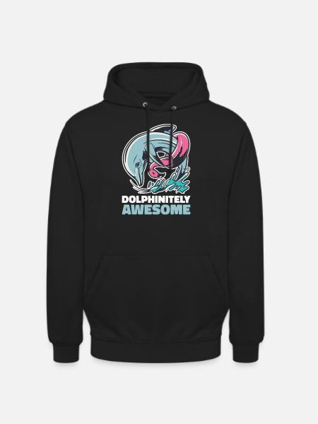 Retro Dolphin Dolphin Gift - Unisex Hoodie - black