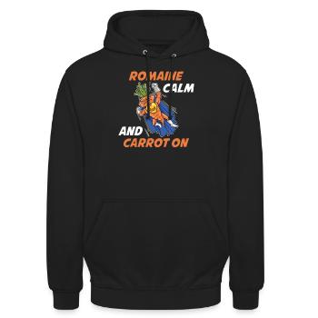 Romaine Calm And Carrot On Karotte Geschenk - Unisex Hoodie - Schwarz - Vorne - Alina (178cm) & Michal (187cm)