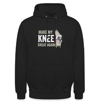 Knie-Comeback: Mach Mein Knie Wieder Großartig - Unisex Hoodie - Schwarz - Vorne - Alina (178cm) & Michal (187cm)