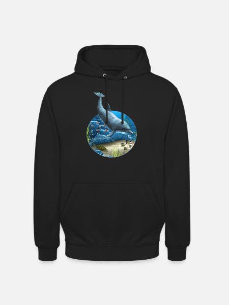 Le monde des dauphins - Sweat-shirt à capuche unisexe - noir