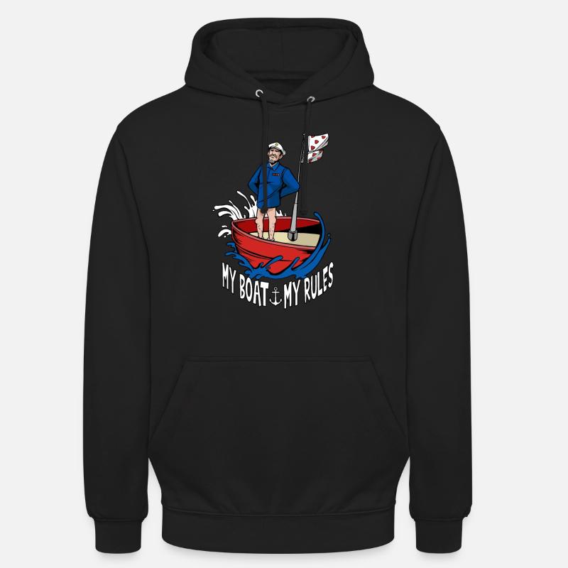 MIN BÅT MINE REGLER KAPTAIN - Unisex-hettegenser - svart