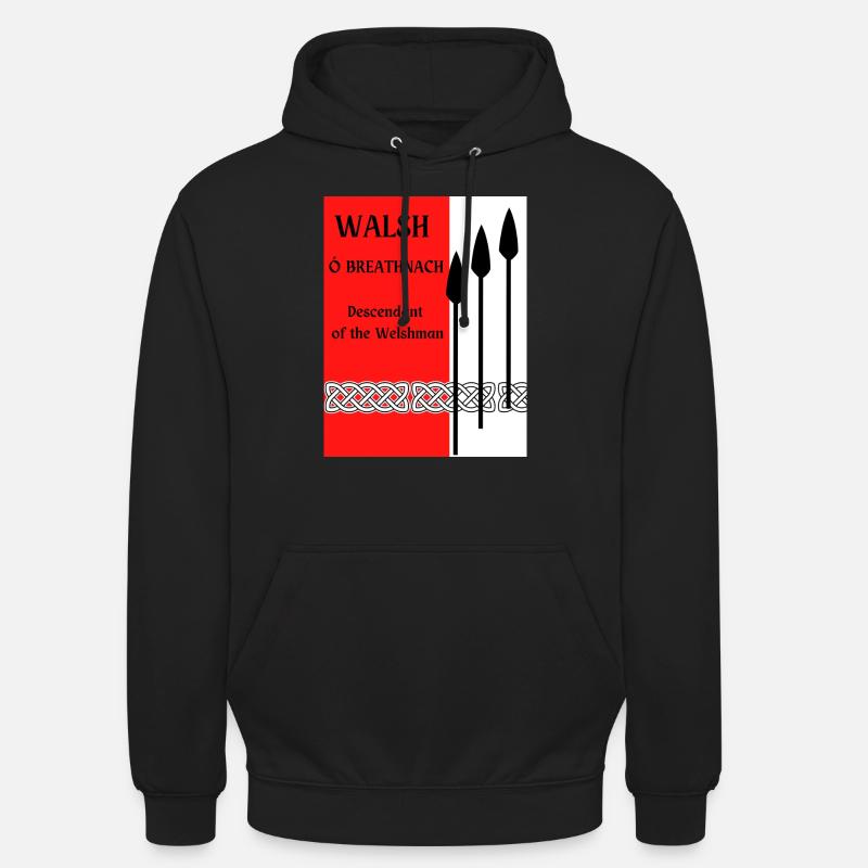 Walsh etternavn - Unisex-hettegenser - svart