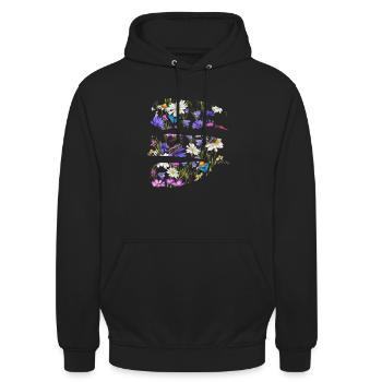 Fleurs printanières - Réveil printanier - Sweat-shirt à capuche unisexe - noir - Devant - Alina (178cm) & Michal (187cm)