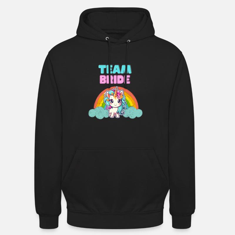 Conception de licorne « Team Bride » - Sweat-shirt à capuche unisexe - noir